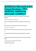 AZURE202x Microsoft Azure Virtual Machines 100%  VERIFIED ANSWERS  2024/2025 CORRECT ALREADY PASSED