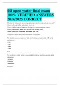 SSI open water final exam 100% VERIFIED ANSWERS  2024/2025 CORRECT ALREADY PASSED