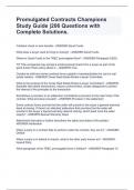 Promulgated Contracts Champions Study Guide &vert;206 Questions with Complete Solutions&period;
