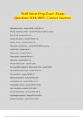 Wall Street Prep Excel -Exam Questions With 100% Correct Answers