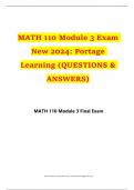 MATH 110 Module 3 Exam New 2024: Portage Learning (QUESTIONS & ANSWERS)