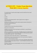 ACTION CPT - Trainer Exam Questions With 100&percnt; Correct Answers