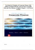 Test Bank  / Solution Manual for Principles of Corporate Finance 14th Edition by Richard Brealey, Stewart Myers, Franklin Allen and Alex Edmans, Complete Chapter 1 - 34