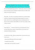 Primary Health Care Across the Lifespan Exam with Questions and Correct Answers