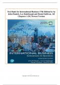 Test Bank / Solution Manual for International Business, 17th edition By John Daniels, Lee Radebaugh, Daniel Sullivan All Chapters A+