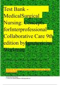 Test Bank - MedicalSurgical  Nursing&colon; Concepts  forInterprofessional  Collaborative Care 9th  edition byIgnatavicius  Workman Test Bank - Medical-Surgical Nursing&colon; Concepts for Interprofessional Collaborative Care 9eStuvia&period;com - T