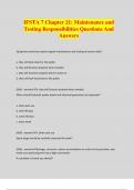IFSTA 7 Chapter 21: Maintenance and Testing Responsibilities Questions And Answers