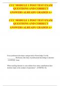 CCC MODULE 1 POST TEST EXAM  QUESTIONS AND CORRECT  ANSWERS ALREADY GRADED A&plus;