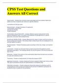 CPSS Test Questions and Answers All Correct