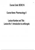 Lecture notes Pharmacology 