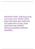 NEW RPSGT EXAM- 2018 Study Guide  and Practice Test- RPSGT LATEST  EXAM TEST BANK 2024 COMPLETE  TEST BANK WITH ACTUAL EXAM  QUESTIONS AND CORRECT  DETAILED ANSWERS (VERIFIED  ANSWERS)