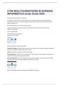 C790 WGU FOUNDATIONS IN NURSING INFORMATICS study Guide 2024