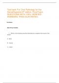 Test bank For Oral Pathology for the Dental Hygienist 8th edition&period; Final Exam&period; QUESTIONS WITH 100&percnt; VERIFIED ANSWERS&period; PASS GUATANTED