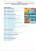  Test Bank for Varcarolis Foundations of Psychiatric-Mental Health Nursing 8th and 9th edition