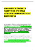 AHIP FINAL EXAM WITH  QUESTIONS AND WELL  VERIFIED ANSWERS[ACTUAL  EXAM 100%]