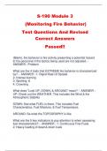 S-190 Module 3 (Monitoring Fire Behavior) Test Questions And Revised  Correct Answers  Passed!!