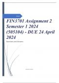 FIN3701 Assignment 2 Semester 1 2024 (505104) - DUE 24 April 2024