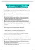 Social Work Comprehensive TOP Exam  Questions and CORRECT Answers