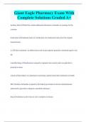GIANT EAGLE PHARMACY TECHNICIAN BUNDLED EXAMS QUESTIONS WITH COMPLETE SOLUTIONS