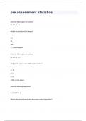 pre assessment statistics Real Exam Questions $ Well Elaborated Answers.