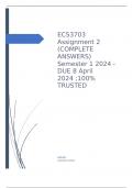 ECS3703 Assignment 2 (COMPLETE ANSWERS) Semester 1 2024 - DUE 8 April 2024 ;100% TRUSTED workings