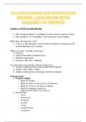 ECO 320 ECONOMIC LAW INTRODUCTION  MIDTERM 1 EXAM REVIEW NOTES  (UNIVERSITY OF TORONTO)