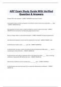ARF Exam Study Guide With Verified  Question & Answers
