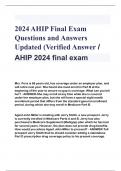 2024 AHIP Final Exam Questions and Answers Updated (Verified Answer / AHIP 2024 final exam