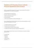 Pediatric ATI Practice Exam 3 (final) Precise Questions and answers
