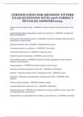 CERTIFICATION FOR ORTHOTIC FITTERS EXAM QUESTIONS WITH 100&percnt; CORRECT DETAILED ANSWERS 2024&period;