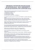 ORTHOTIC FITTER PSI ONLINE EXAM QUESTIONS &lpar;SAE - SELF ASSESSMENT EXAM&rpar; QUESTIONS AND ANSWERS 2024