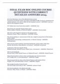 FINAL EXAM BOC ONLINE COURSE QUESTIONS WITH CORRECT DETAILED ANSWERS 2024&period;