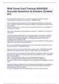 DHS Travel Card Training 2024&sol;2025 Accurate Questions & Answers &lpar;Graded A&plus;&rpar;
