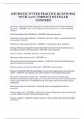 ORTHOTIC FITTER PRACTICE QUESTIONS WITH 100&percnt; CORRECT DETAILED ANSWERS
