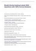 Breath Alcohol testing &lpar;Latest&rpar; 2024 Questions with 100&percnt; Correct Answers&period;