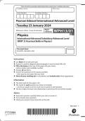 Pearson Edexcel  Advanced Level  Physics  AS/A-level  UNIT 3: Practical Skills in Physics I January 2024 Authentic Marking Scheme Attached