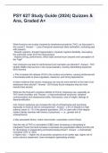 PSY 627 Study Guide &lpar;2024&rpar; Quizzes & Ans&comma; Graded A&plus;