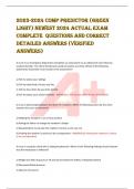 2023-2024 COMP PREDICTOR (green  light) NEWEST 2024 ACTUAL EXAM  COMPLETE QUESTIONS AND CORRECT  DETAILED ANSWERS (VERIFIED  ANSWERS)