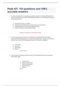 Peds ATI 116 questions and 100&percnt; accurate answers
