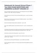 Sabalauski Air Assault School Phase 1 Test 2024 EXAM QUESTIONS AND ANSWERS ALREADY GRADED A+
