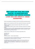 WEST COAST EMT FINAL REAL EXAM CHAPTER 1-29 QUESTIONS WITH 100CORRECT AND VERIFIED ANSWERS.
