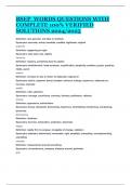 BSEP  WORDS QUESTIONS WITH COMPLETE 100&percnt; VERIFIED SOLUTIONS 2024&sol;2025 