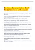 Business Communication Study  Guide Questions with Answers