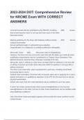 2023-2024 DOT&colon; Comprehensive Review for NRCME Exam WITH CORRECT ANSWERS