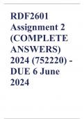 RDF2601 Assignment 2 (COMPLETE ANSWERS) 2024 (752220) - DUE 6 June 2024