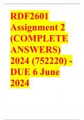 RDF2601 Assignment 2 (COMPLETE ANSWERS) 2024 (752220) - DUE 6 June 2024