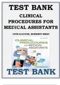 Test Bank For Clinical Procedures for Medical Assistants 10th Edition by Kathy Bonewit-West, ISBN 978-0323377119, Chapter 1-23||Complete Guide A+