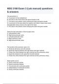 NSG 3160 Exam 3 (Lab manual) questions & answers