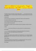 ISC2 Certified in Cybersecurity&colon; Chapter 1 Exam Questions with 100&percnt; Correct Answers 2024