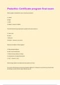 Pedorthic Certificate program final exam Questions and Answers 100&percnt; Solved correctly